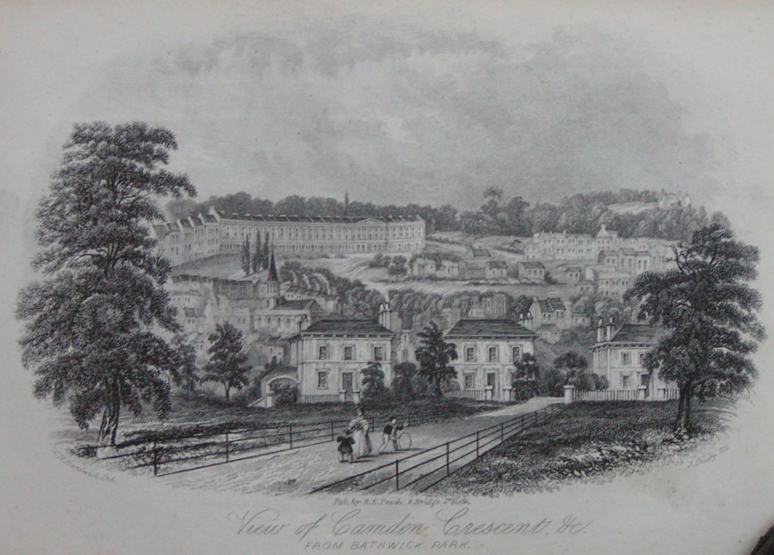 Steel Vignette - View of Camden Crescent &c from Bathwick Park - Shury